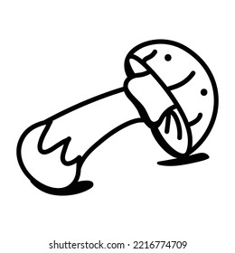 Hand drawn icon of mushroom 