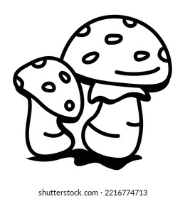 Hand drawn icon of mushroom 