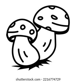 Hand drawn icon of mushroom 
