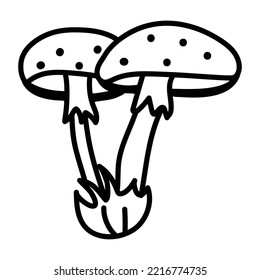 Hand drawn icon of mushroom 