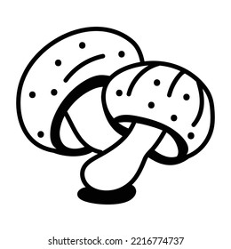 Hand drawn icon of mushroom 