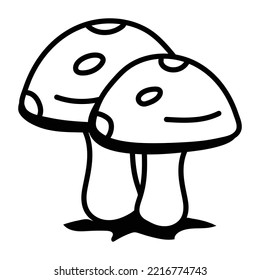 Hand drawn icon of mushroom 