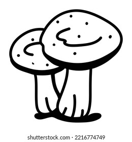 Hand drawn icon of mushroom 