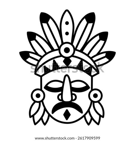 A hand drawn icon of a native mas
