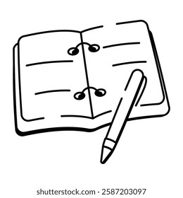A hand drawn icon of notebook 
