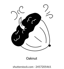 A hand drawn icon of oaknut is up for premium use 