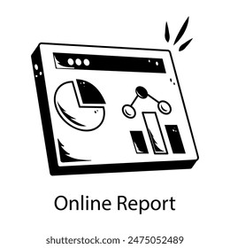 A hand drawn icon of online report 