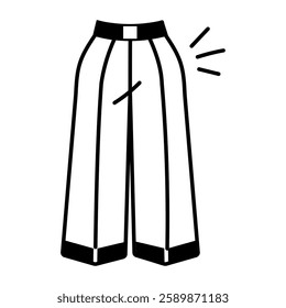 A hand drawn icon of pants 
