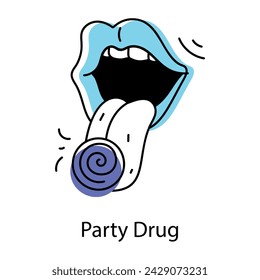 A hand drawn icon of party drug