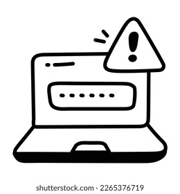 Hand drawn icon of password alert 