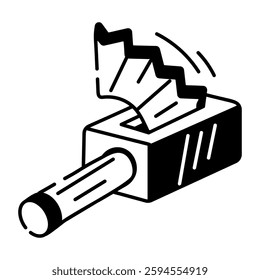 A hand drawn icon of pencil sharpener 

