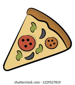 Hand drawn icon of pizza slice