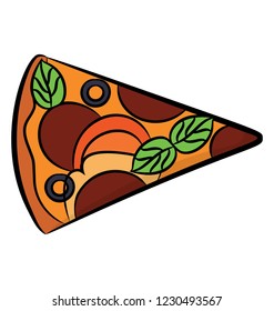 Hand drawn icon of pizza slice