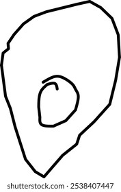 hand drawn icon of Place Shown on Map. We Have Moved