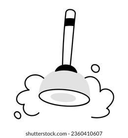 A hand drawn icon of plunger 