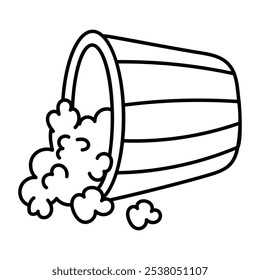 A hand drawn icon of popcorn bucket 

