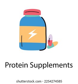A hand drawn icon of protein supplements 