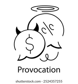 A hand drawn icon of provocation 

