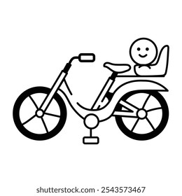 Hand drawn icon of push cycle 