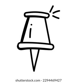 Icono dibujado a mano del alfiler, diseño premium 