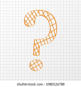 Hand drawn icon of question mark symbol. Vector.