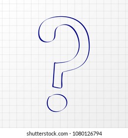 Hand drawn icon of question mark symbol. Vector.