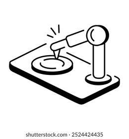 Handgezeichnetes Symbol für Roboter-App-Gebäude 

