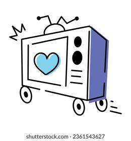 Hand drawn icon of romantic show  