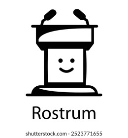 A hand drawn icon of rostrum