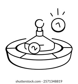 A hand drawn icon of roulette wheel 
