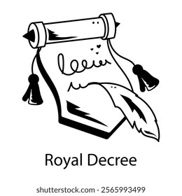 A hand drawn icon of royal decree 