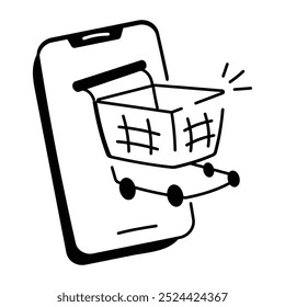 Ícone desenhado à mão do aplicativo de compras 

