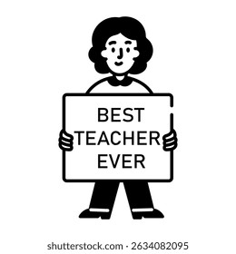 A hand drawn icon showing best teacher 

