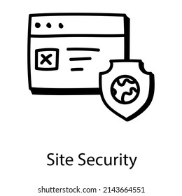 A hand drawn icon of site security is easy to use and download 