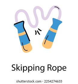 Hand drawn icon of skipping rope 