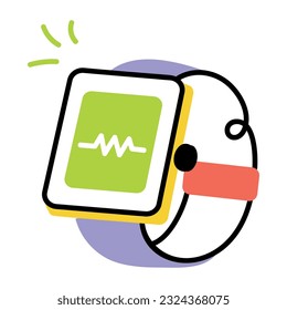Hand drawn icon of smartwatch 