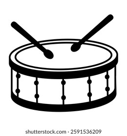 A hand drawn icon of snare drum 
