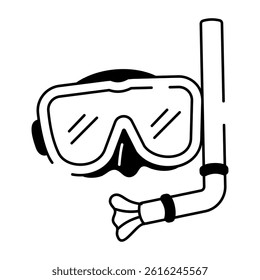 A hand drawn icon of snorkel 
