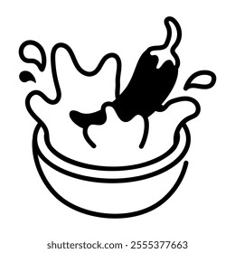 A hand drawn icon of spanish chilli 

