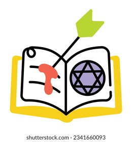 Hand drawn icon of spell book 