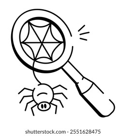 A hand drawn icon of spider web 

