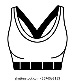 A hand drawn icon of a sport bra 
