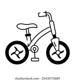 Hand drawn icon of sports bicycle 