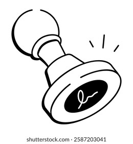 A hand drawn icon of stamp 

