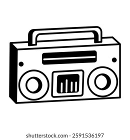 A hand drawn icon of stereo player 
