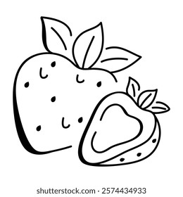 A hand drawn icon of strawberries 

