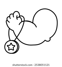 A hand drawn icon of strong muscle

