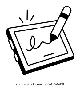 A hand drawn icon of study tab

