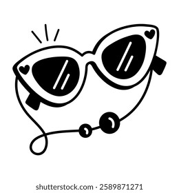 A hand drawn icon of sunglasses 
