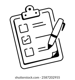 A hand drawn icon of survey form 
